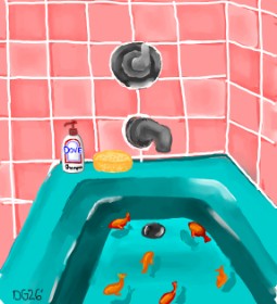 Drawing of Bathtub by GreyhoundMama
