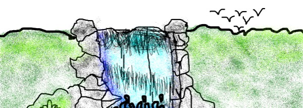 Wasserfall-Zeichnung von Turtle