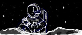 Drawing of Astronaut by CHOCOLATE LOVER