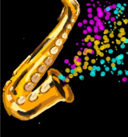 Drawing of Saxophone by Camillerr