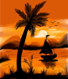 Sonnenuntergang-Zeichnung von Ranjith Sarathy