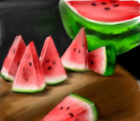 Drawing of Watermelon by Lou