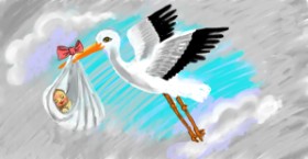 SAM AKA MARGARET 🙄 の コウノトリ の絵