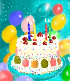 Bugoy の 誕生日ケーキ の絵