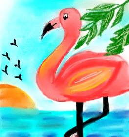 Shanthini の フラミンゴ の絵