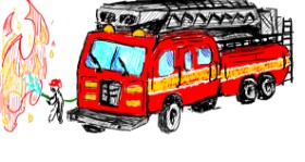 ray の 消防車 の絵