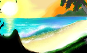 Drawing of Beach by Herbert