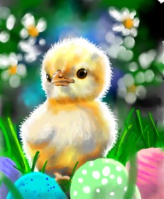 Яandi の イースターのひよこ の絵
