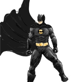 Drawing of Batman by Andromeda