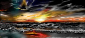 Sonnenuntergang-Zeichnung von Çhåching