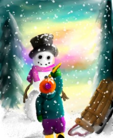 🌌Mom💕E🌌 の 雪だるま の絵