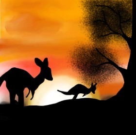 Unknown の カンガルー の絵