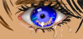 Drawing of Eyes by Rainbow