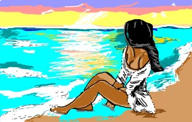 Jaylyn の ビーチ の絵