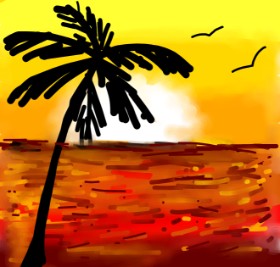 Kanaran の ヤシの木 の絵