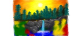 Рисунок на тему «Водопад» — автор: Sara