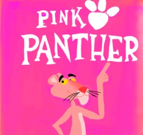 Drawing of Pink Panther by Mis pastelitos