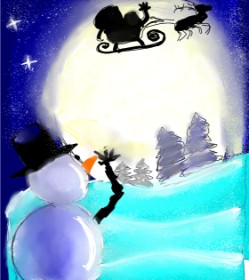 Wish の 雪だるま の絵