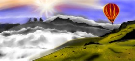 Çhåching の 熱気球 の絵
