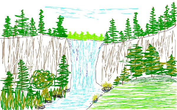 Wasserfall-Zeichnung von tiny=)