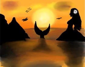Eagle🦅🐬 の 人魚 の絵