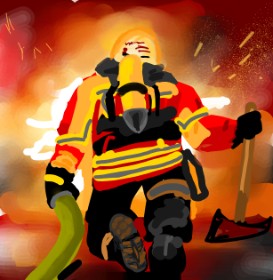Rose rocket の 消防士 の絵