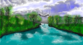 Drawing of River by Humo de copal