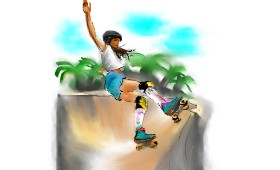 Herbert の ローラースケート の絵