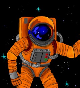 Drawing of Astronaut by GreyhoundMama