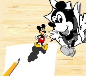 Geo-Pebbles の ミッキーマウス の絵