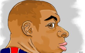 Swimmer の Kylian Mbappé の絵
