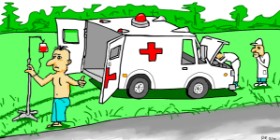 Swimmer の 救急車 の絵