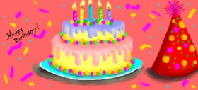 DebbyLee の 誕生日ケーキ の絵