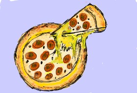 Drawing of Pizza by Lsk
