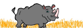 Drawing of Rhino by kari