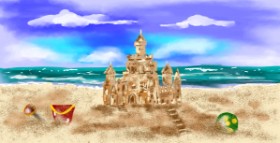 Drawing of Sand castle by Eclat de Lune