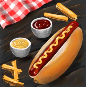 Drawing of Hotdog by Andromeda
