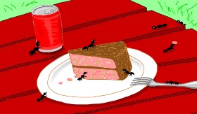 Drawing of Picnic by Flowerpot