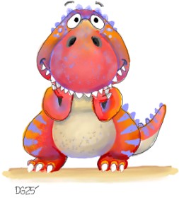 Drawing of T-rex dinosaur by GreyhoundMama