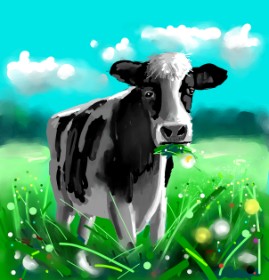 Яandi の 牛 の絵