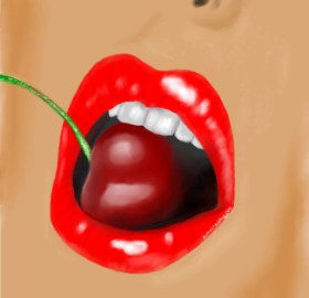 ELLE の さくらんぼ の絵