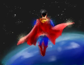 Drawing of Superman by Leo.