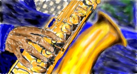Drawing of Saxophone by Doodle
