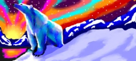 Drawing of Polar Bear by Magic Mushroom