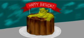 lama の 誕生日ケーキ の絵