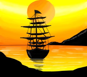 Drawing of Sailboat by Holy Kirbo