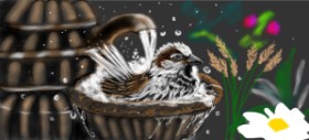Çhåching の スズメ の絵