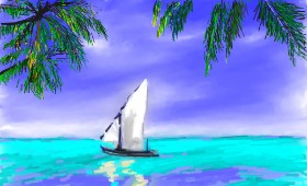 Рисунок на тему «Парусное судно» — автор: DrawSomething