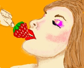 Drawing of Strawberry by Cherri