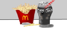 Drawing of French fries by Debidolittle